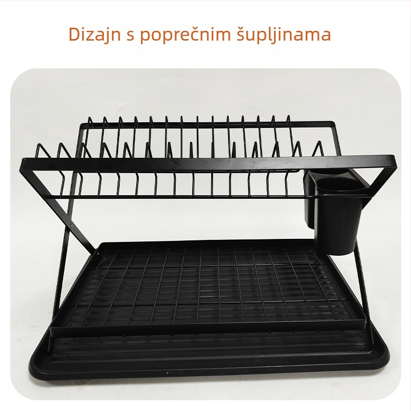 Sklopivi stalak za suđe za kuhinju, za odvod posuđa i čaša, na kuhinjskoj površini