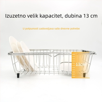 Teleskopska košara za odvod iz nehrđajućeg čelika 304 za kuhinjski sudoper