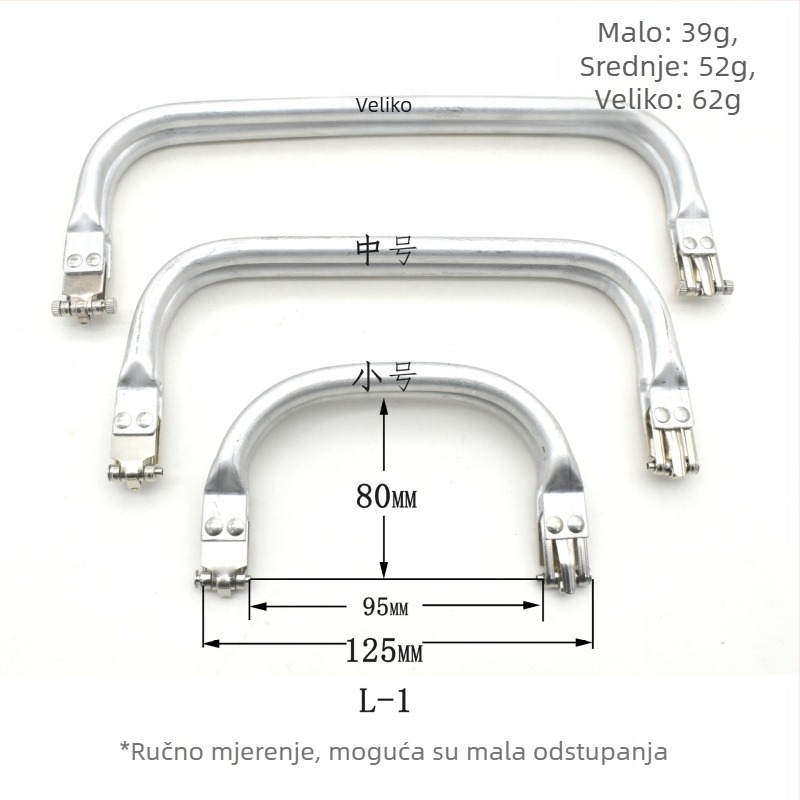 Ženska ručka za torbu od aluminijske legure s klipom