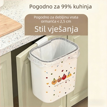 2025 novi zidni koš za kuhinjske otpatke i kupaonicu, bez poklopca, ergonomski dizajn za kućnu upotrebu