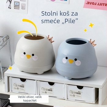 Stolni koš za otpatke za kućnu upotrebu, elegantan spremnik za automobil, mini kanta s poklopcem za stol i blagovaonski stol