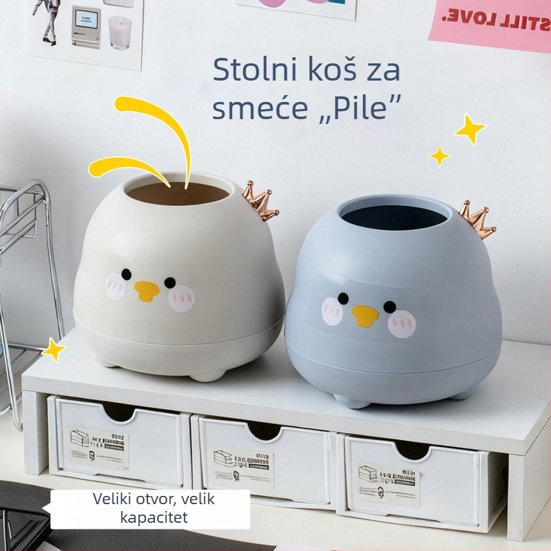 Stolni koš za otpatke za kućnu upotrebu, elegantan spremnik za automobil, mini kanta s poklopcem za stol i blagovaonski stol