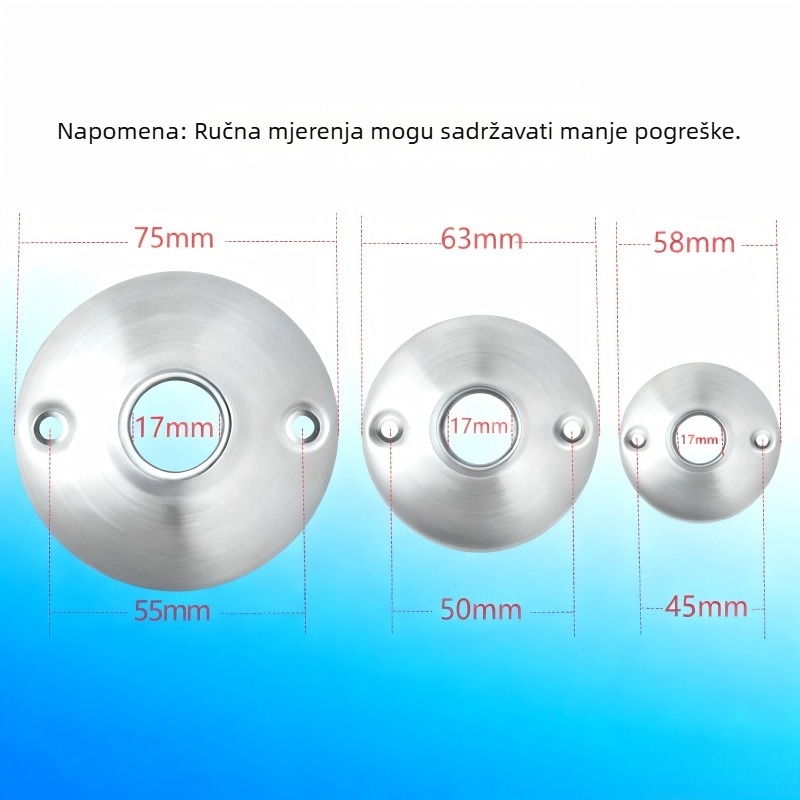 Dekorativni okrugli poklopac kvaka vrata, vintage stražnja pločica za namještaj, željezni odljev, prilagodljiva boja, set od 2 komada sa vijcima, veličine 75×56 mm, 63×45 mm, 58×40 mm