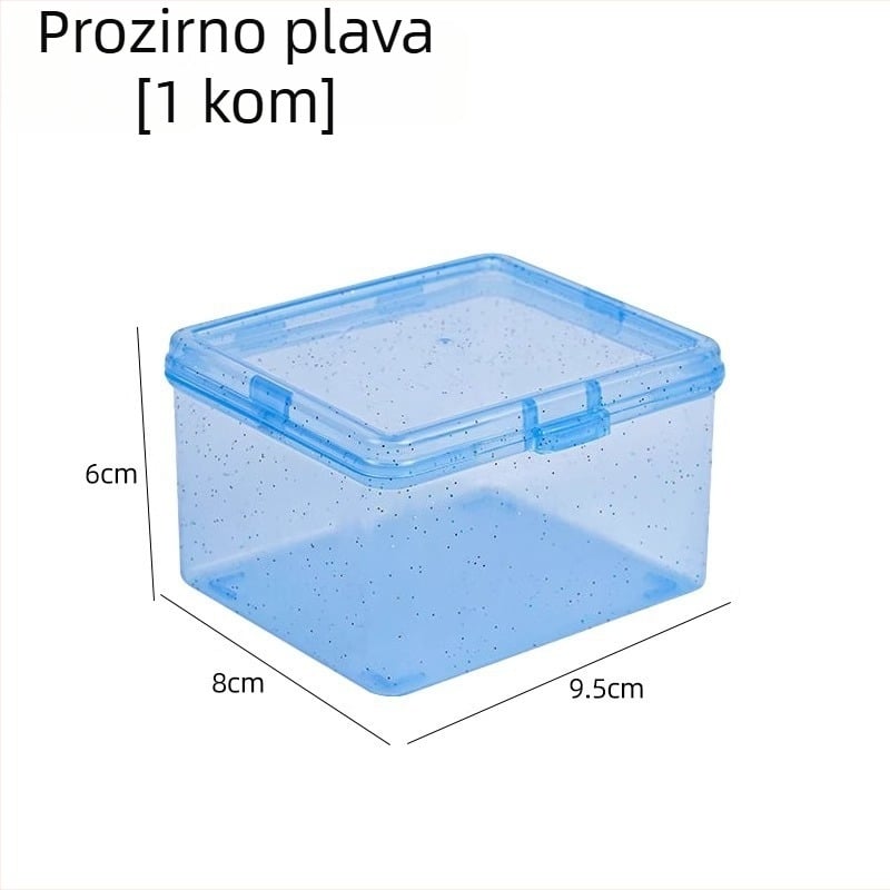 Prozirna kutija za kartice s poklopcem – minimalistički stolni organizator, 1 L, PP plast