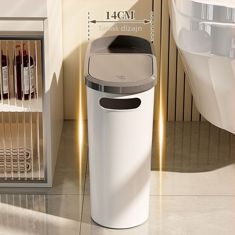 Kanta za otpad u kupaonici s poklopcem, za prostor između toaleta i zida, 2025 novi model, velik kapacitet, za dnevni boravak i WC