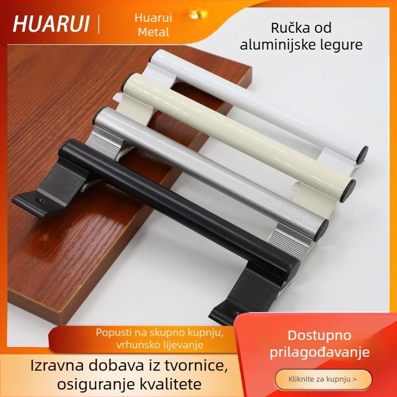 Aluminijska ručica od legure za balkonske klizne vrata i staklena vrata; površinska ugradnja, debela mala ručica za PVC prozore