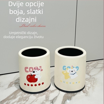 Kućni smećar u crtani stil, bez poklopca, oblik bačve, 12 L kapaciteta, pogodan za dnevni boravak i spavaću sobu
