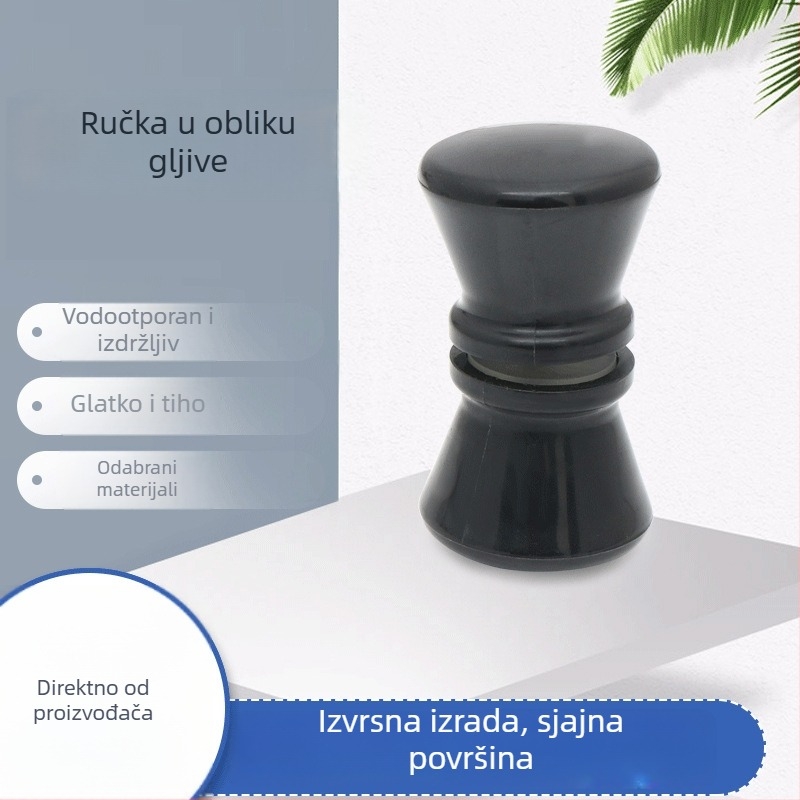 Rukohvat u obliku gljive za kupaonska vrata i tuš vrata, ABS kromirani završetak, moderan sivi ton