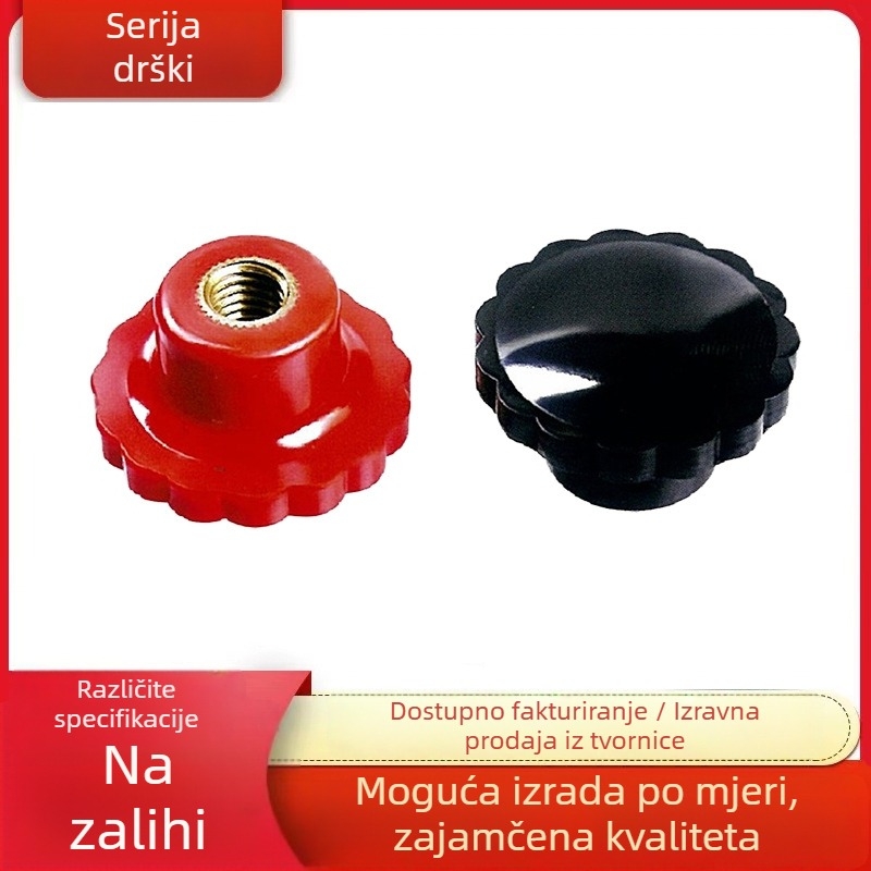 Reljefna bakelitna ručica s vanjskim rebrastim dizajnom, ojačana ručica za namještaj i strojeve