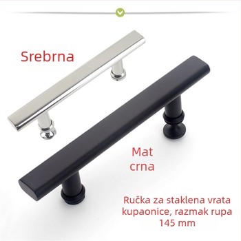Držač vrata za tuš kupaonu od nehrđajućeg čelika, za staklena klizna vrata, razmak rupa 145 mm