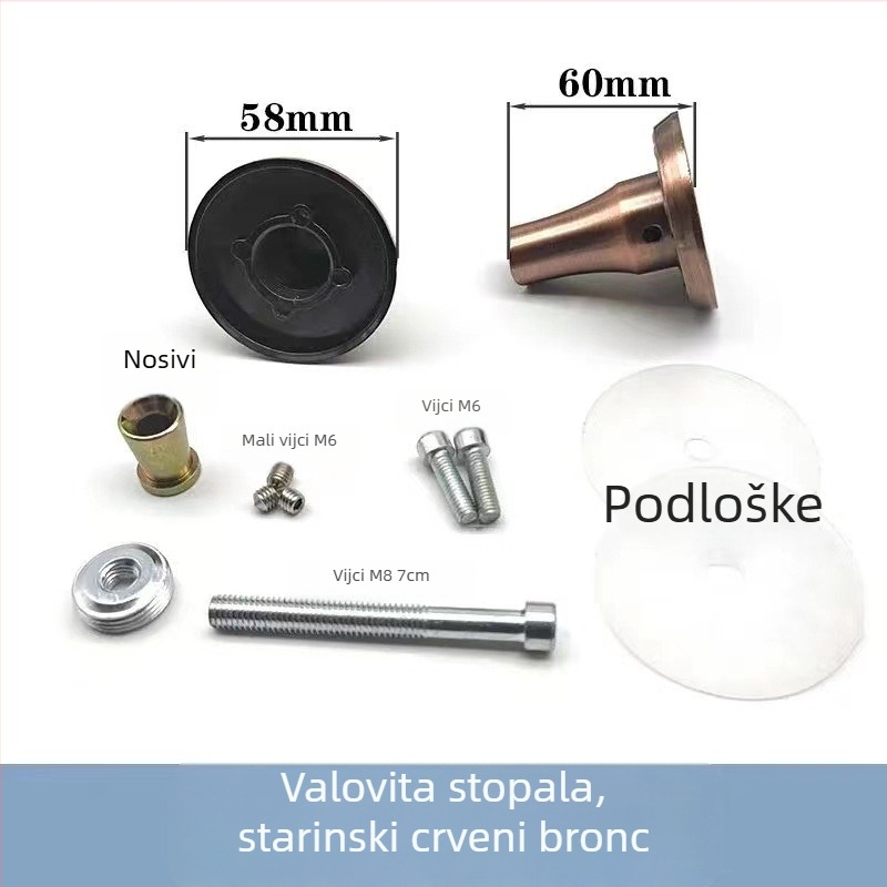 Kvaka od nehrđajućeg čelika, europskog stila, završni premaz u crvenom antičkom bronzu, za staklena i drvena vrata, s okvirima za klizna vrata