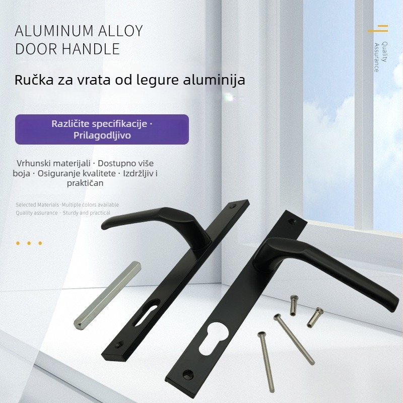 Kuka od aluminijske legure s ravnim panelom, termički razdijeljeni aluminijski profil, dvostruka prolazna ručica za balkonska vrata