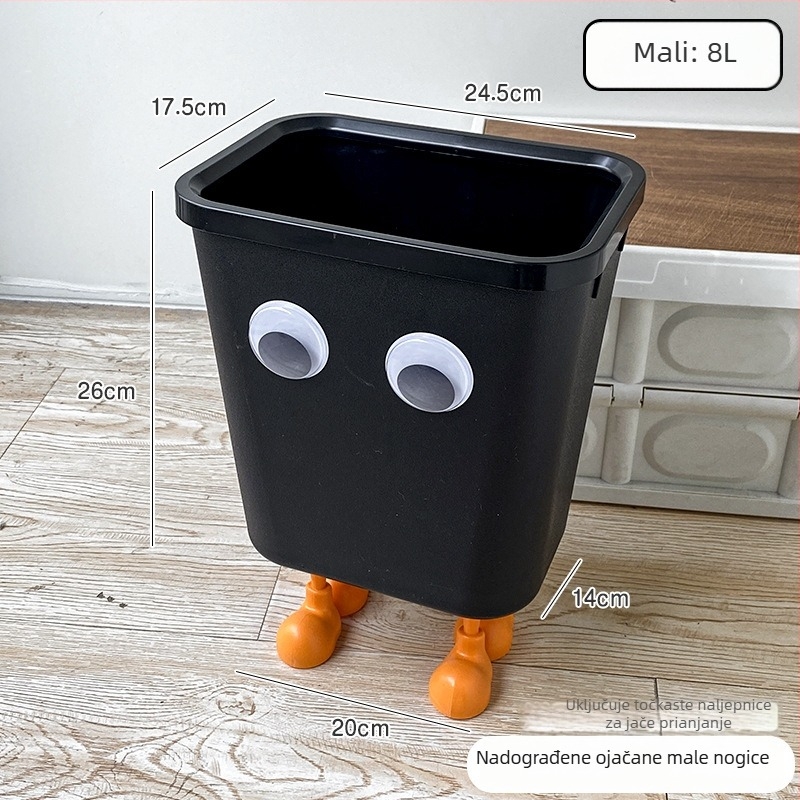 Slatka karikatura kanta za smeće velikog kapaciteta 12 L za kućnu upotrebu — elegantna u kuhinji, kupaonici i spavaćoj sobi, DIY poklon