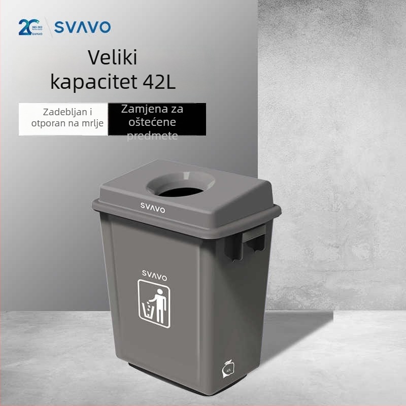 Veliki kvadratni plastični kanta za otpadke, za komercijalne kupaonice, otvoreni vrh, 12 L+