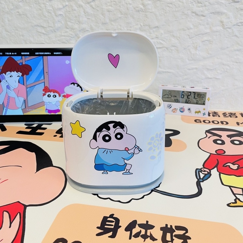Crayon Shin-Chan stolni koš za otpatke s simpatičnom vrećom, mali za dnevni boravak ili spavaću sobu