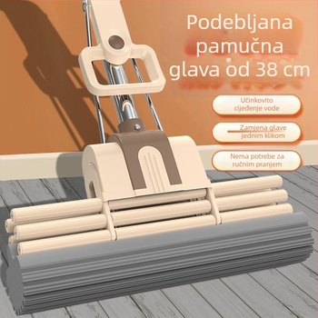 Debela glava spužvastog mop-a za kućnu upotrebu, suho i mokro čišćenje, bez ručnog pranja, novi set