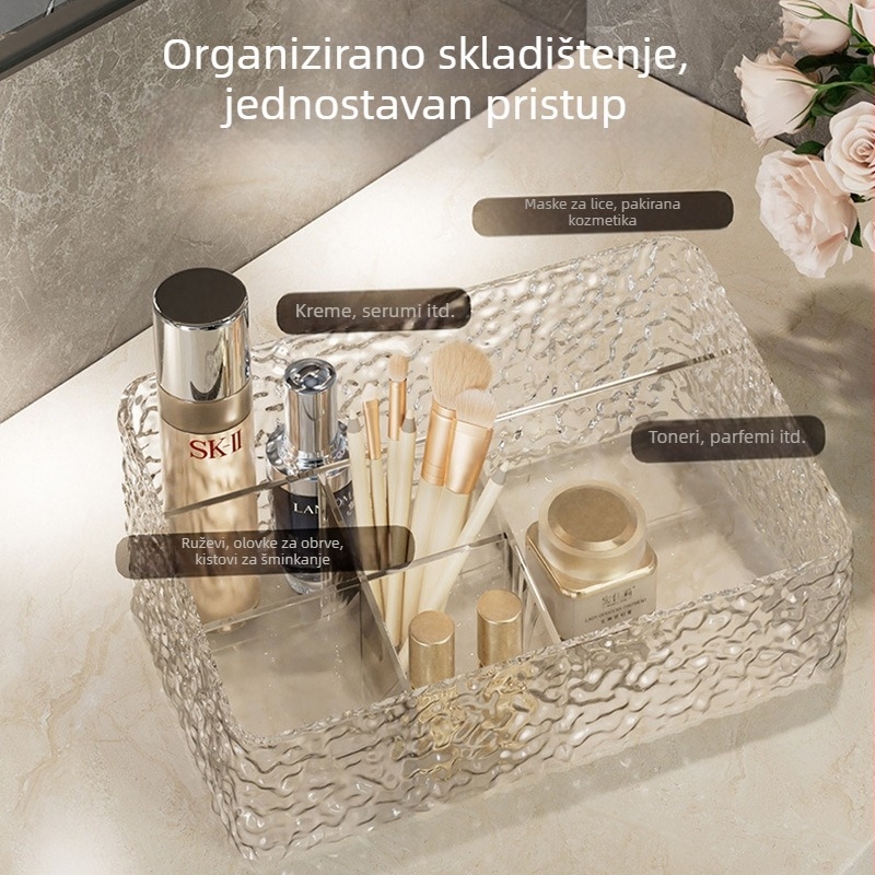 Kutija za pohranu kozmetike, velika kapaciteta, stolni organizator za kupaonicu, lagani luksuzni dizajn