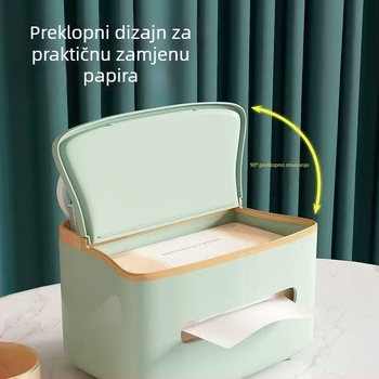 Kutija za maramice za dnevni boravak — moderan luksuzan stil, višenamjenski stolni organizator s prostorom za daljinski upravljač