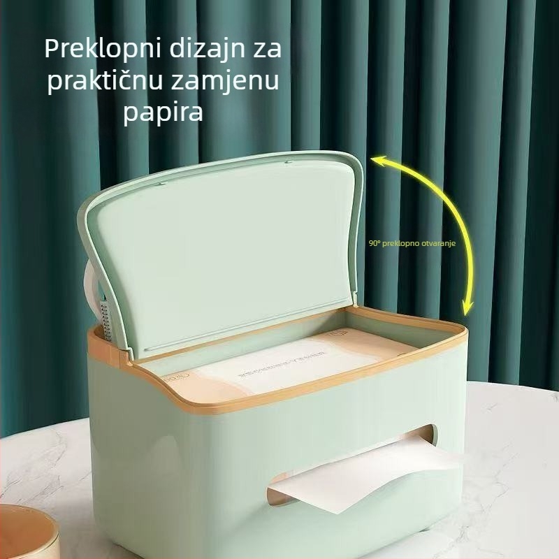 Kutija za maramice za dnevni boravak — moderan luksuzan stil, višenamjenski stolni organizator s prostorom za daljinski upravljač