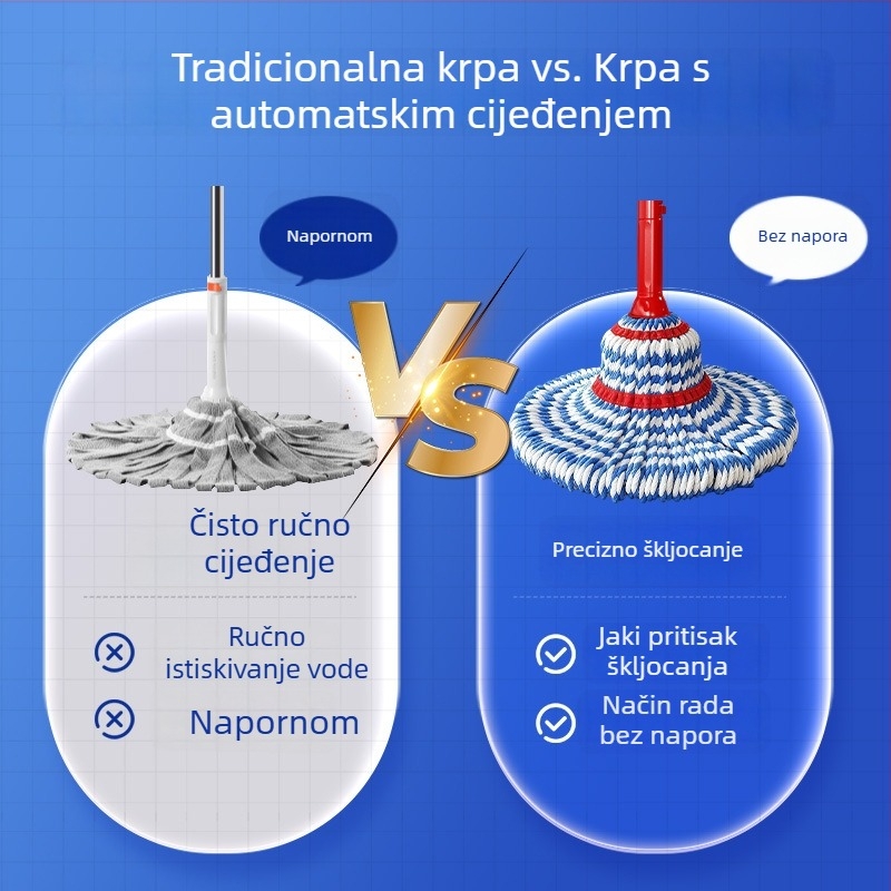 Bezkontaktni rotirajući mop s automatskim iscijeđivanjem, 2025 model za kućnu upotrebu