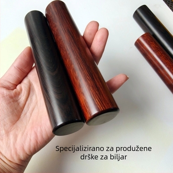 Biliardska štapa od masivnog drveta s produženom drškom, drška od ebanovine i ručka od palisandrovog drveta s malim listom, završna obrada Desert Ironwood