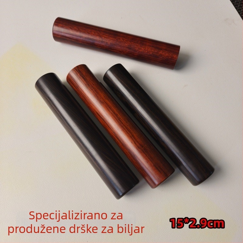 Biliardska štapa od masivnog drveta s produženom drškom, drška od ebanovine i ručka od palisandrovog drveta s malim listom, završna obrada Desert Ironwood