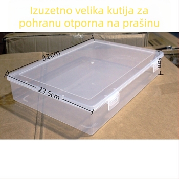 Velika prozirna PP plastična kutija za pohranu, otporna na prašinu, organizator za uredske potrepštine i alate, pravokutnog oblika