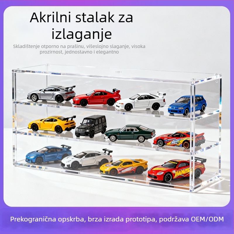 Akrilni izložbeni stalak s prozirnom kutijom za kolekcionarske figurice i blind boxe, zaštita od prašine