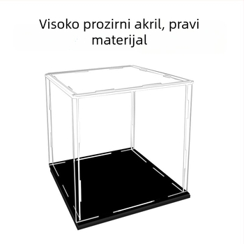 Prozirna akrilna kutija za izlaganje modela sa poklopcem, otporna na prašinu kutija za pohranu građevnih blokova, sklopiva