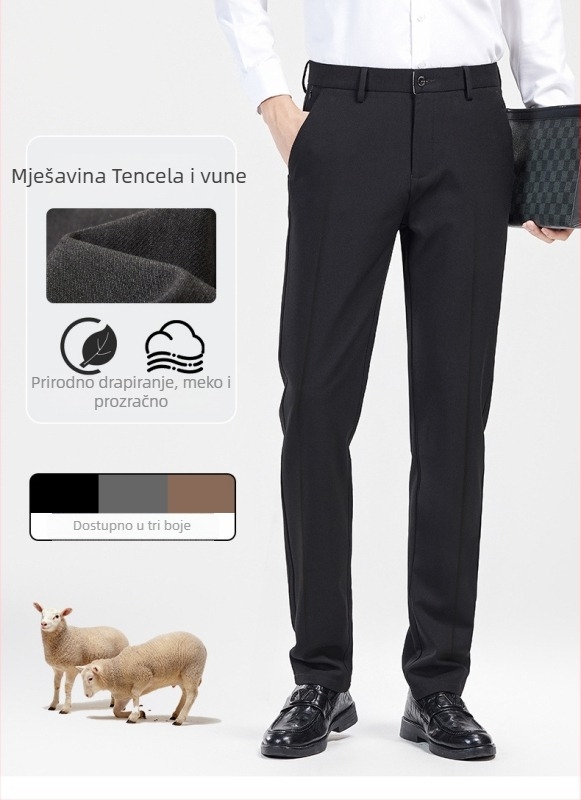 Muške ravne hlače od pamuka s džakard uzorkom, poslovno-casual stil za proljeće i jesen