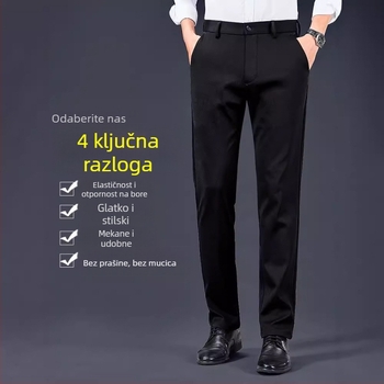 Muške poslovne casual hlače, crne, lagane hlače za proljeće, ljeto i jesen, 2024