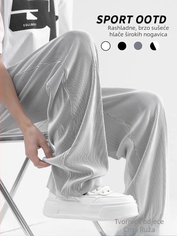 Muške ljetne hlače s brzom sušenjem, ravni kroj, opuštena silueta, casual sportske hlače