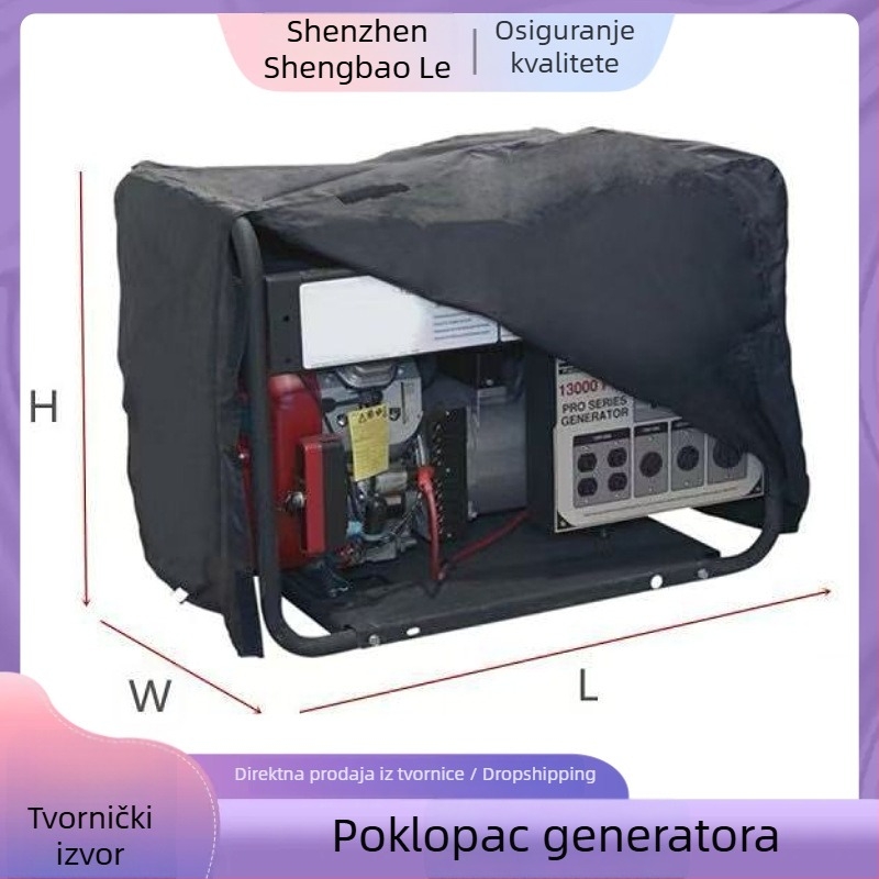 Kryt za generator, 210D Oxford tkanina, crna, vodootporan, otporan na vjetar i prašinu, za vanjsku upotrebu, u tri veličine
