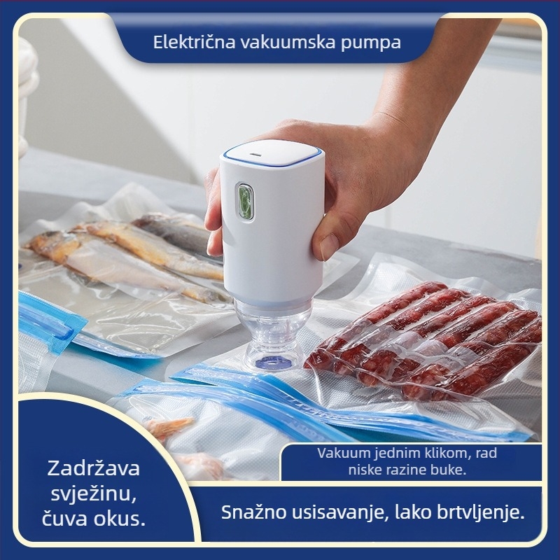Ručni električni vakuumski zatvarač za smrznutu hranu, vaku vrećice, automatsko izvlačenje zraka, kućanski aparat za zatvaranje