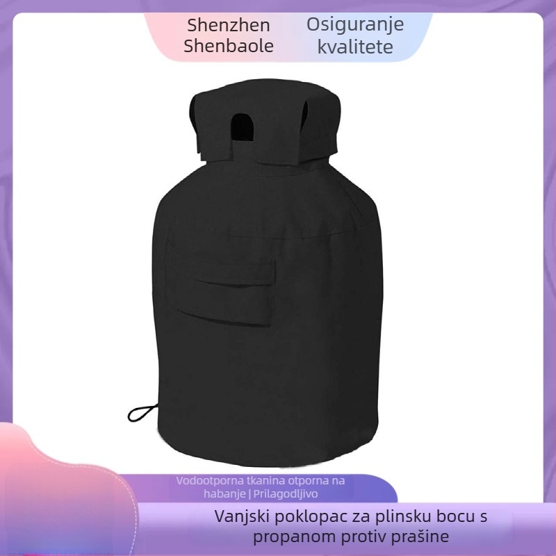 Zaštitni pokrov za vanjsku bocu propana, vodootporan 420D Oxford platno, crna, izdržljiva