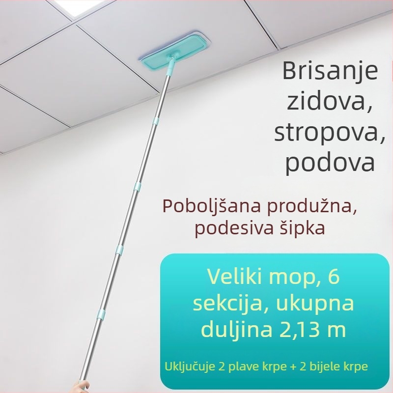 Višenamjenski mop za čišćenje stropa i zidova s odvojivom glavom za čišćenje na visokim mjestima