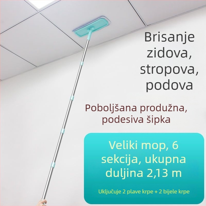 Višenamjenski mop za čišćenje stropa i zidova s odvojivom glavom za čišćenje na visokim mjestima