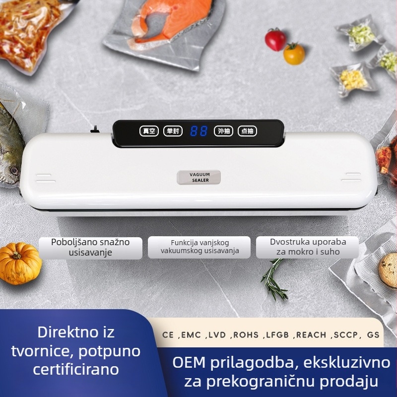 Mašina za vakuumsko pakiranje hrane, suho i mokro korištenje, plastično zapečaćivanje i vakuumsko pakiranje