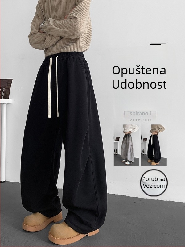 Jianheng Muške hlače u američkom vintage stilu, opuštenog kroja, širokih nogavica, s gradientnim tie-dye i dizajnom sabljastog padobranca za muškarce