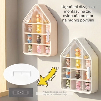 Zidna kutija za figure s pretincima, bez bušenja, zidna polica za izlaganje kutija s tajnim sadržajem