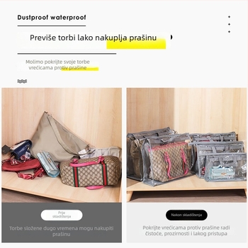 Prozirni viseći organizator za garderobu, kubičnog oblika od netkanog materijala, otporan na prašinu i vlagu