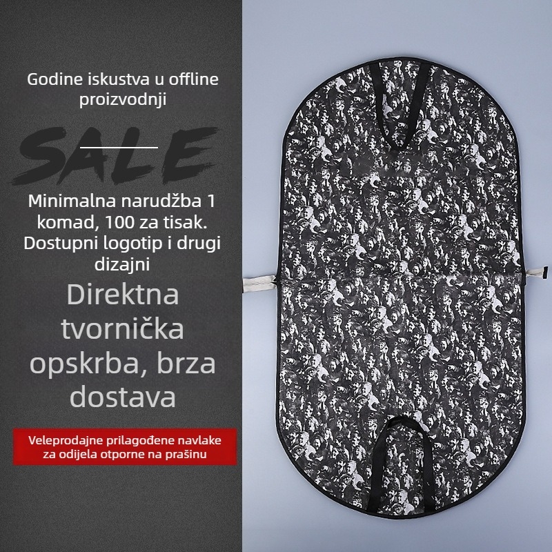 Visokokvalitetni Oxford-sklopivi zaštitnik od prašine za putno odijelo, proziran s zatvaračem za vješanje odjeće