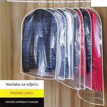 Prozirna vreća za odjeću za vješanje, zaštita od prašine za duge kapute i jakne s punilom, kućno skladištenje