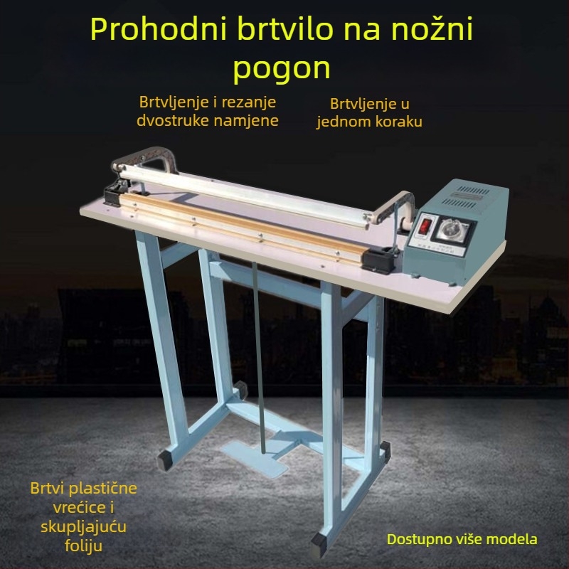Poluautomatska pedala stroj za zavarivanje s tipom prolaza, zavarivanje i rezanje filma za pakiranje