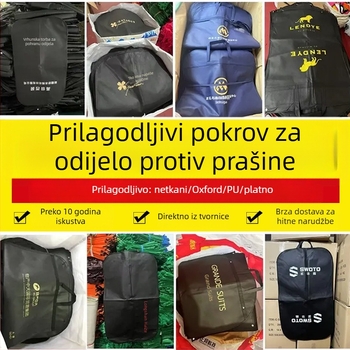 Pokrov protiv prašine za odjeću, vrećica za vješanje odjeće, prozirna torba za odijelo, potpuno zatvoren ormar