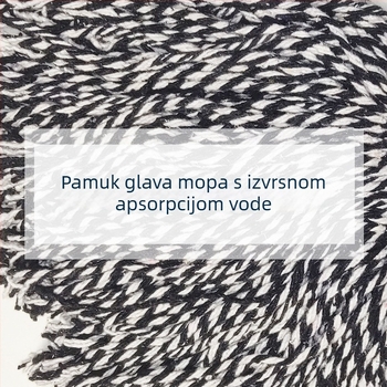 Staromodni mop od pamuka s drvenom šipkom, ručno stiskanje, okrugla glava, upijajući pamuk, za kućne i školske podove.