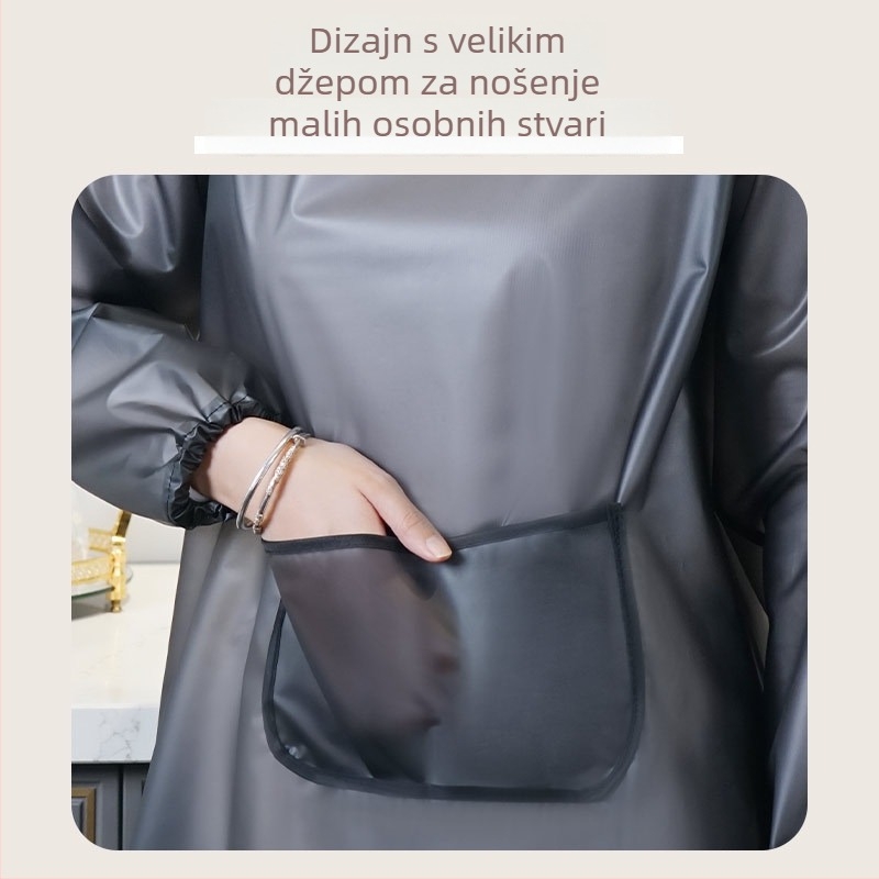 TPU vodootporna kuhinjska pregača s dugim rukavima, obostrano nošena, otporna na ulje, za odrasle