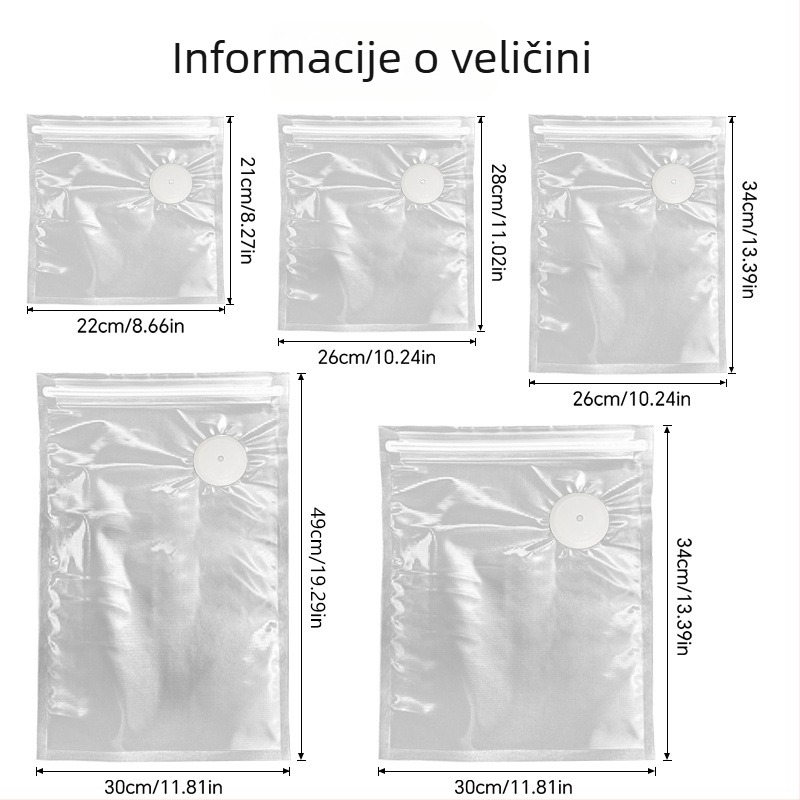 Vakuumske vrećice za hranu s ventilom zraka, za kuhinju i hladnjak