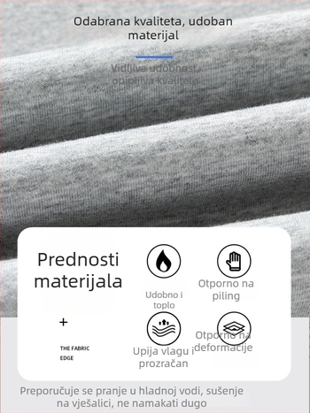 Muške jednobojne sportske hlače ravnog kroja, opuštene, duge, za jesen