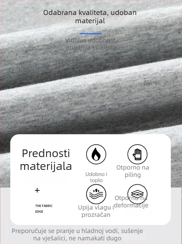 Muške jednobojne sportske hlače ravnog kroja, opuštene, duge, za jesen